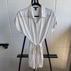 White Forever 21 Tie Waist Dress